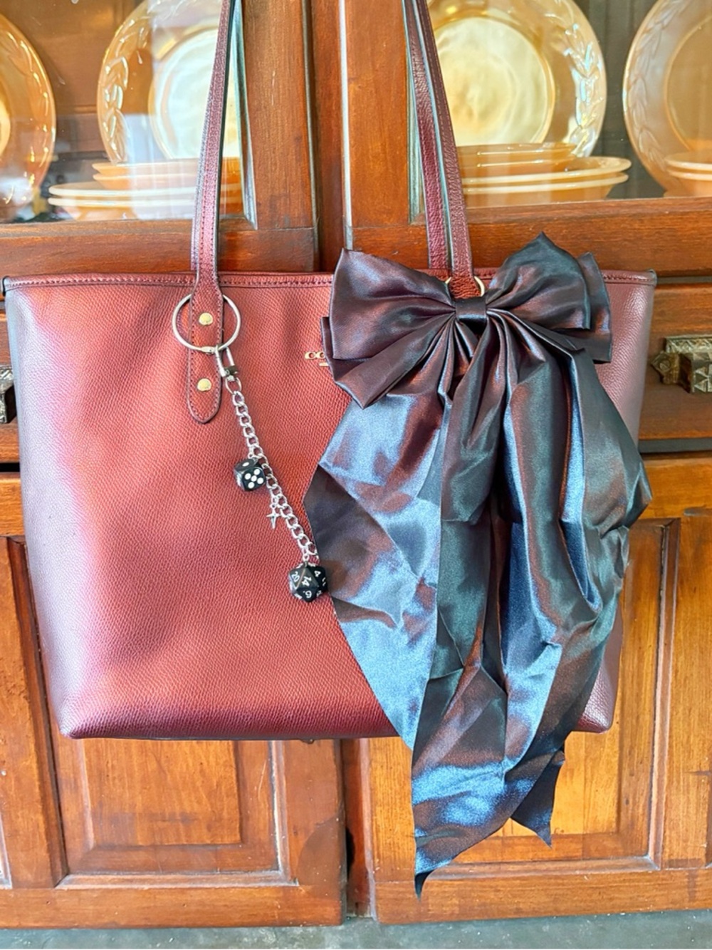 ♥️💖 NEW Large Black Satin Bow Bag Charm MOTHER’S DAY GIFT Grad Gift TRENDY